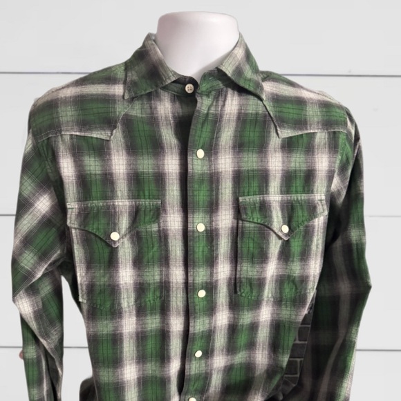Daniel Cremieux Premium Men’s Green Plaid Long Sleeve Western Shirt — Size M - Picture 7 of 13
